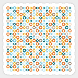 70s vibes retro minimalist circles in orange, beige and blue Sticker